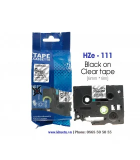Nhãn in HZe-111 (TZe-111, TZ2-111), 6mm x 8m, Black on Clear | ⓿❽❻❽❺⓿❺⓿❺❺ | Nhãn in, tem in, giấy in, băng nhãn, tape in | kh...