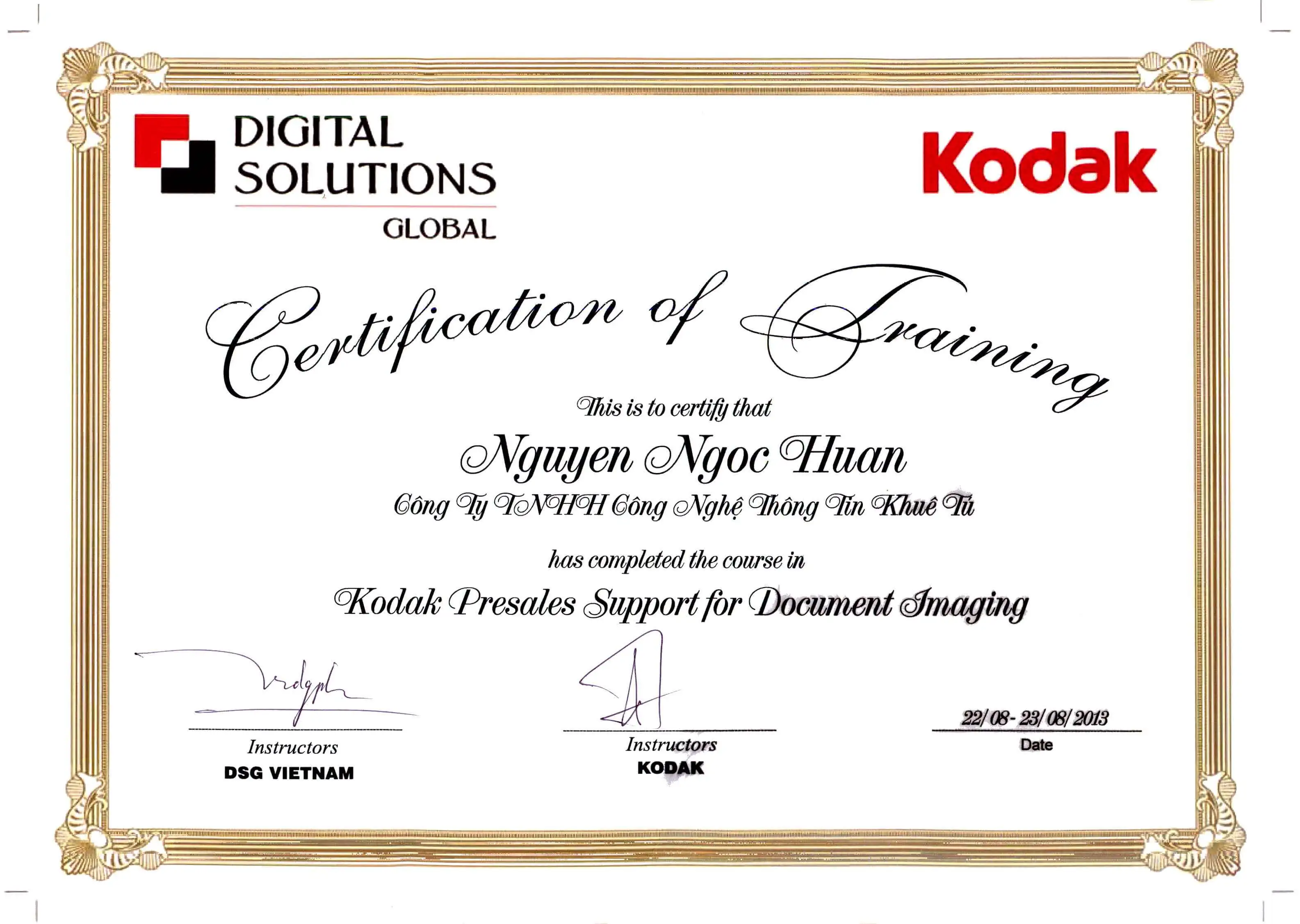 Khuê Tú tham gia khoá tập huấn: Tư vấn và hỗ trợ bán hàng cho máy quét tài liệu Kodak 2013 Khuê Tú tham gia khoá tập huấn: Tư vấn và hỗ trợ bán hàng cho máy quét tài liệu Kodak 2013