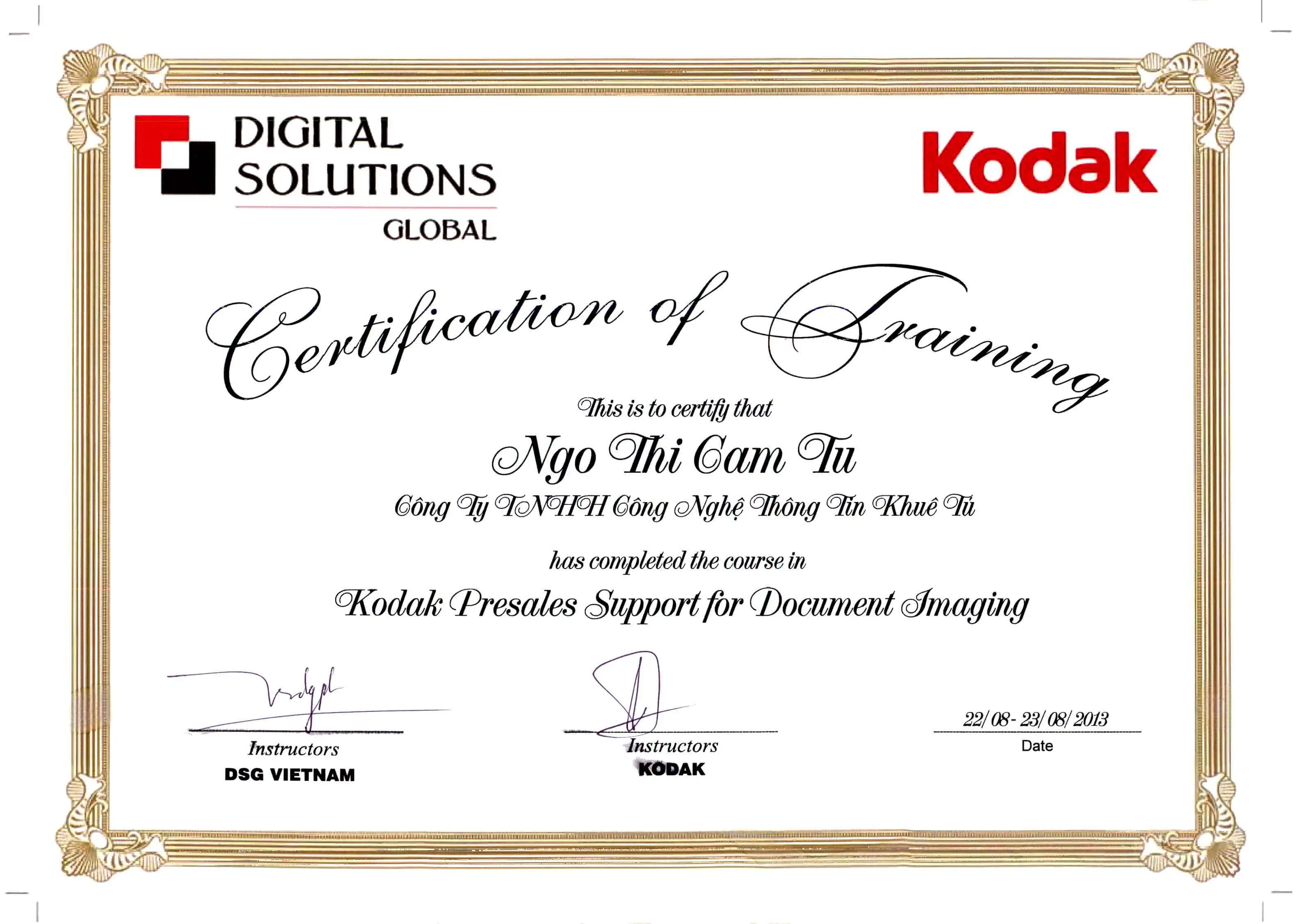 Khuê Tú tham gia khoá tập huấn: Tư vấn và hỗ trợ bán hàng cho máy quét tài liệu Kodak 2013 Khuê Tú tham gia khoá tập huấn: Tư vấn và hỗ trợ bán hàng cho máy quét tài liệu Kodak 2013