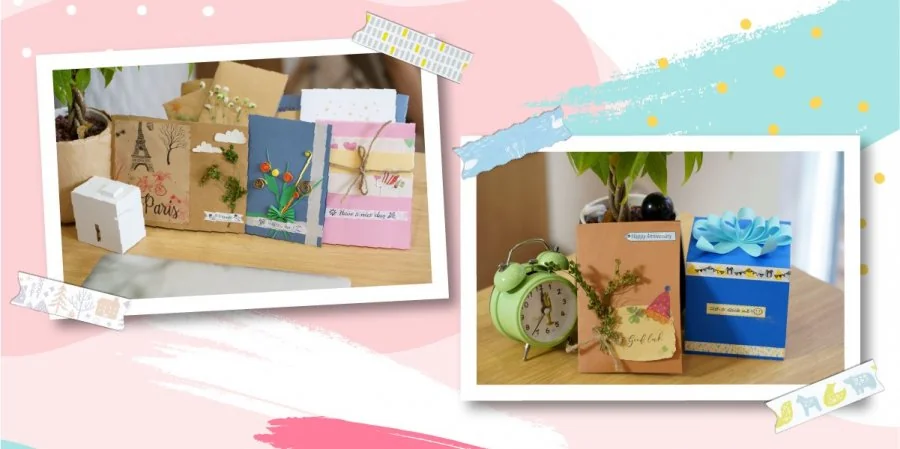 Trang trí thiệp và quà dành tặng người thương. Ảnh: KING JIM