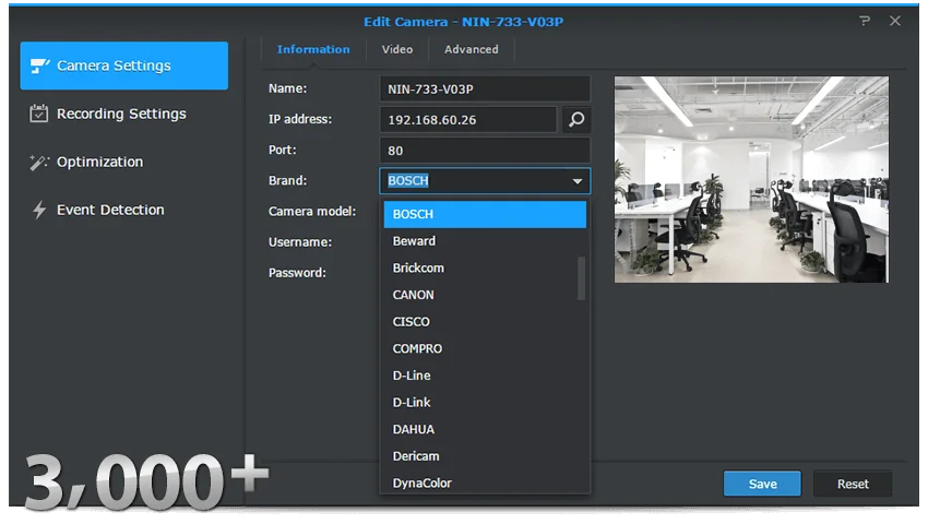 HỖ TRỢ ĐA DẠNG CÁC LOẠI CAMERA