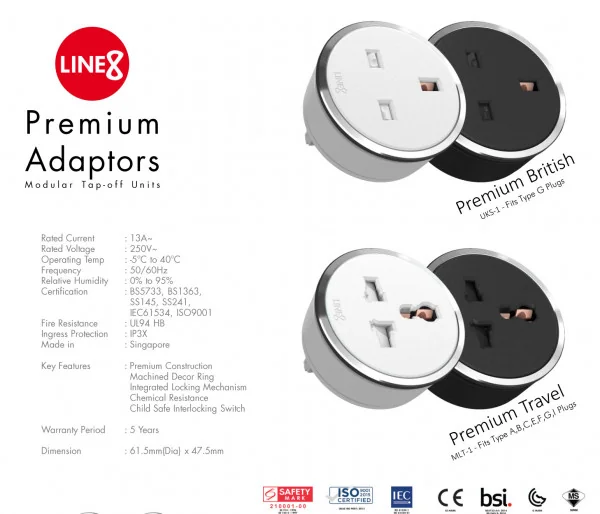 Thông số kỹ thuật ổ cắm Line8 MLT-1